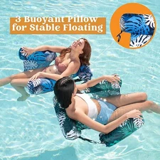 Inflatable Foldable Floating Bed Float Chair Beach Swimming Pool Raft Water Toy