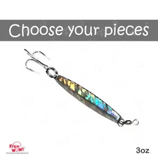 Fish WOW!® 3oz Diamond Jig laser Mylar Trolling from 1pc 2pcs 3 5 10 20pcs lot