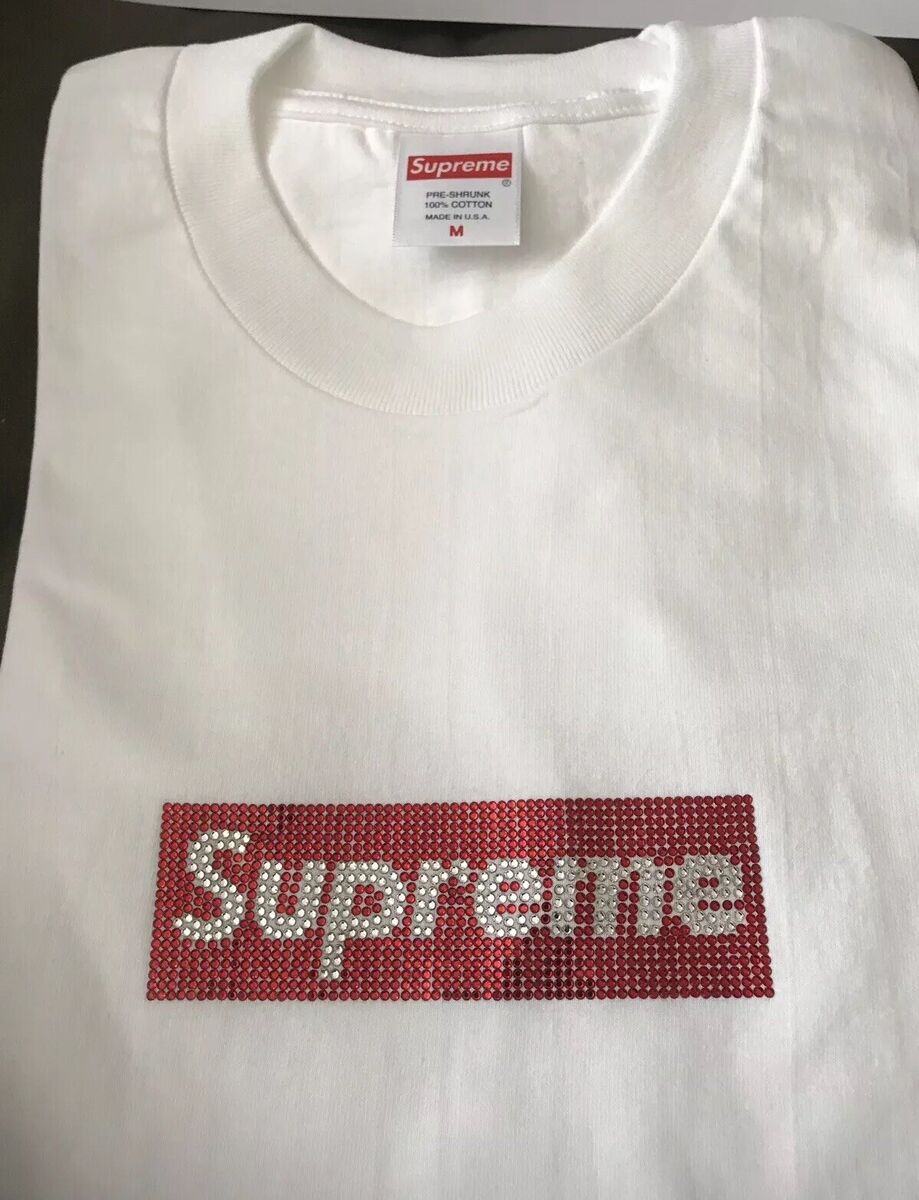 SS19 Supreme x Swarovski Box Logo Crystal Tee 25th SS19 Supreme x Swarovski Box Logo Crystal Tee 25th