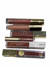 6 Assorted Long Last Liquid Lipsticks 5 Full Size, 1 Mini, Milani, Ofra, Stila