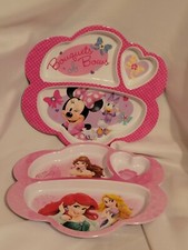 Zak Disney Princess Minnie Mouse Divided Melamine Plate 2 pc EUC