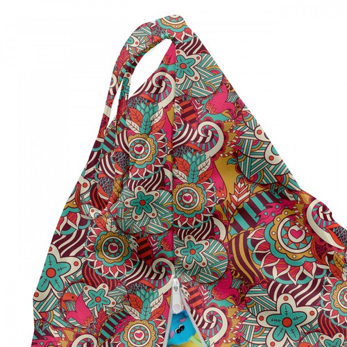 Bunt Spielzeugtasche Sitzsack Blumen Sterne Herzen - Bild 5 von 5