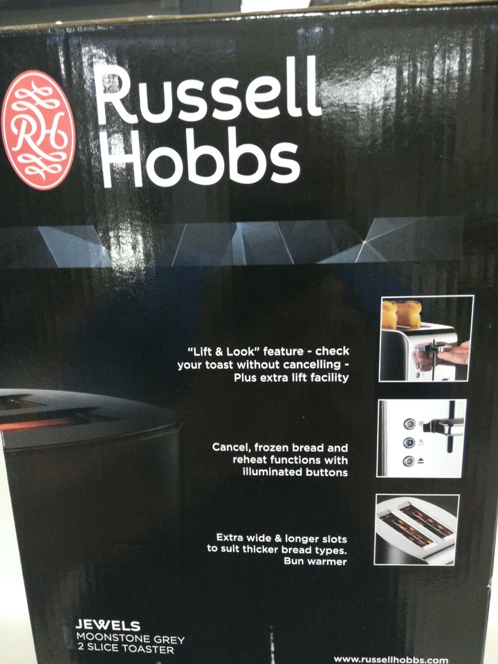 Tostapane Russell Hobbs 2 fette 1200 W fondo raccoglibriciole inox professional - Immagine 4 di 4