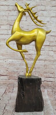 Limitierte Auflage Unterzeichnet William Golden Stag Messingskulptur Handgemacht