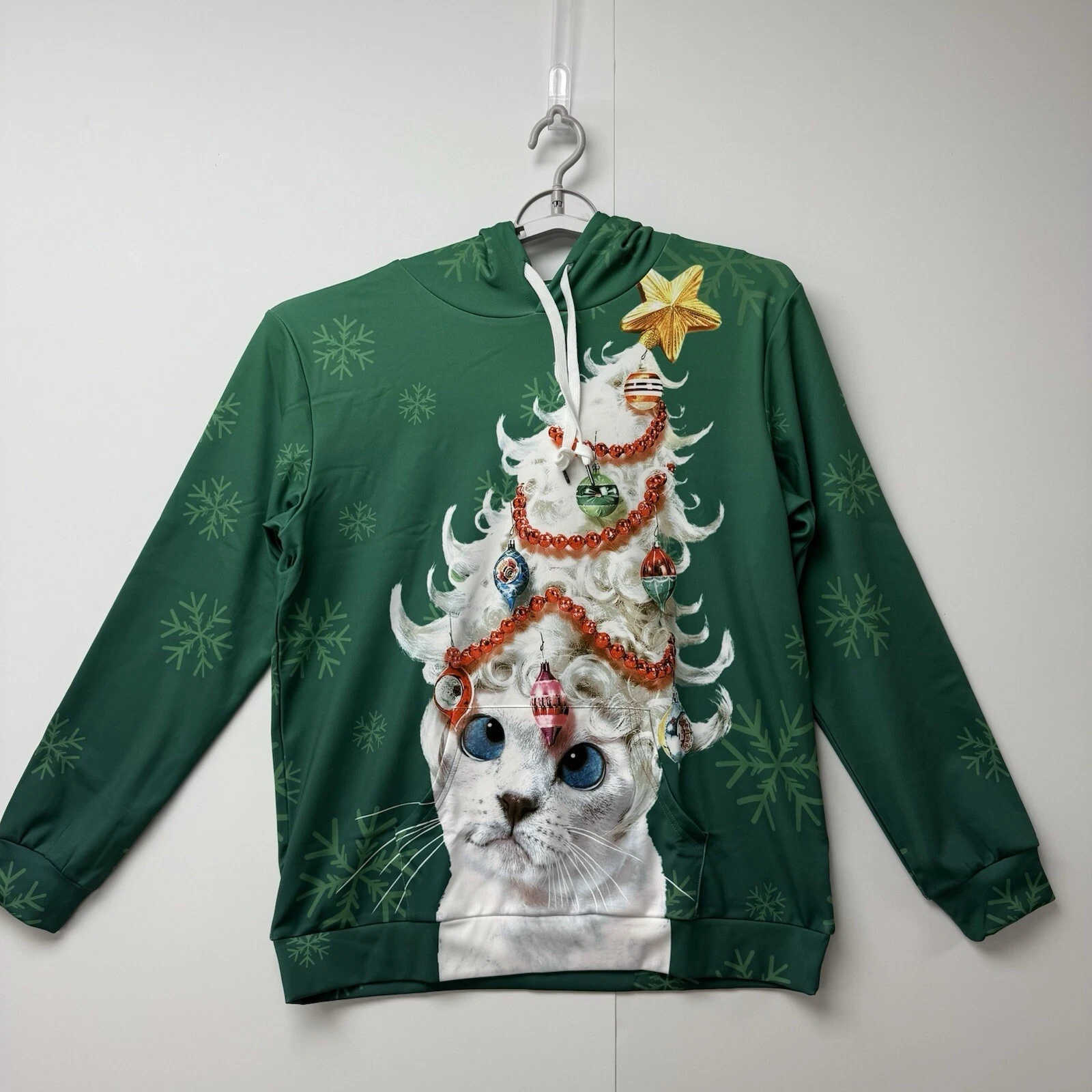 Large Ugly  Unisex Christmas Cat Hoodie