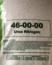 Nitrogen 46-0-0 Urea.  Fertilizer great for lawns and vegetables.