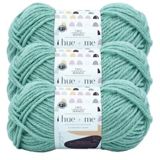 (3 Pack) Lion Brand Yarn 617-172S Two of Wands: Hue + Me Bulky Yarn, Sea Glass