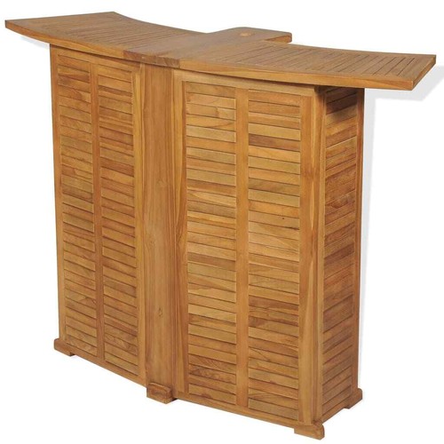 Teak Gartenbar Set 3-tlg. Klappbar Garten Tresen Barhocker Gartentheke vidaXL - Bild 4 von 12