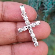 Gorgeous 1.10 Ct Certified 3mm Diamond Cross Pendant