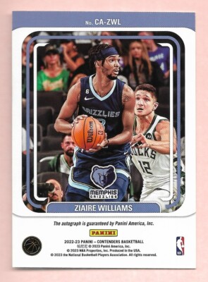 ZIAIRE WILLIAMS 2022-23 PANINI CONTENDERS SP AUTOGRAPH AUTO CARD 