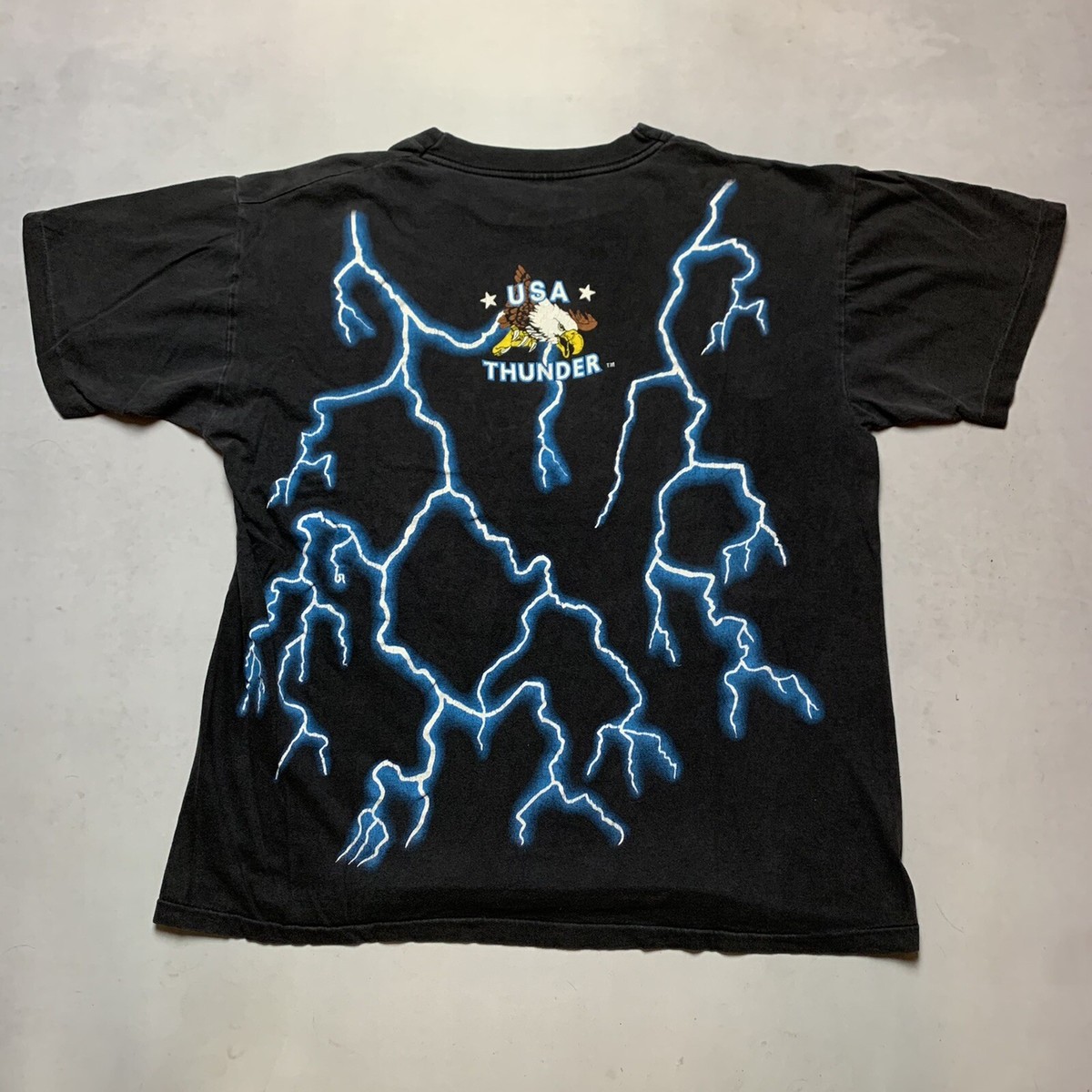 Vintage USA American Thunder Black Panther Cat T Shirt Lightning 
