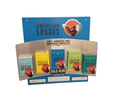 NEW NATURAL AMERICAN SPIRIT (NAS) KIOSK DISPLAY SIGN WITH HARDWARE & MOCK PACKS