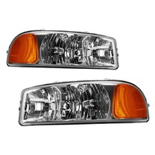 2x Headlights Assembly For 2000-2006 Gmc Yukon Amber 1999-2006 Gmc Sierra