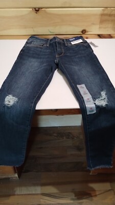 New w/Tags Old Navy Rockstar Leggings Sz12  Adjustable Waist Cutouts Frayed Hem 