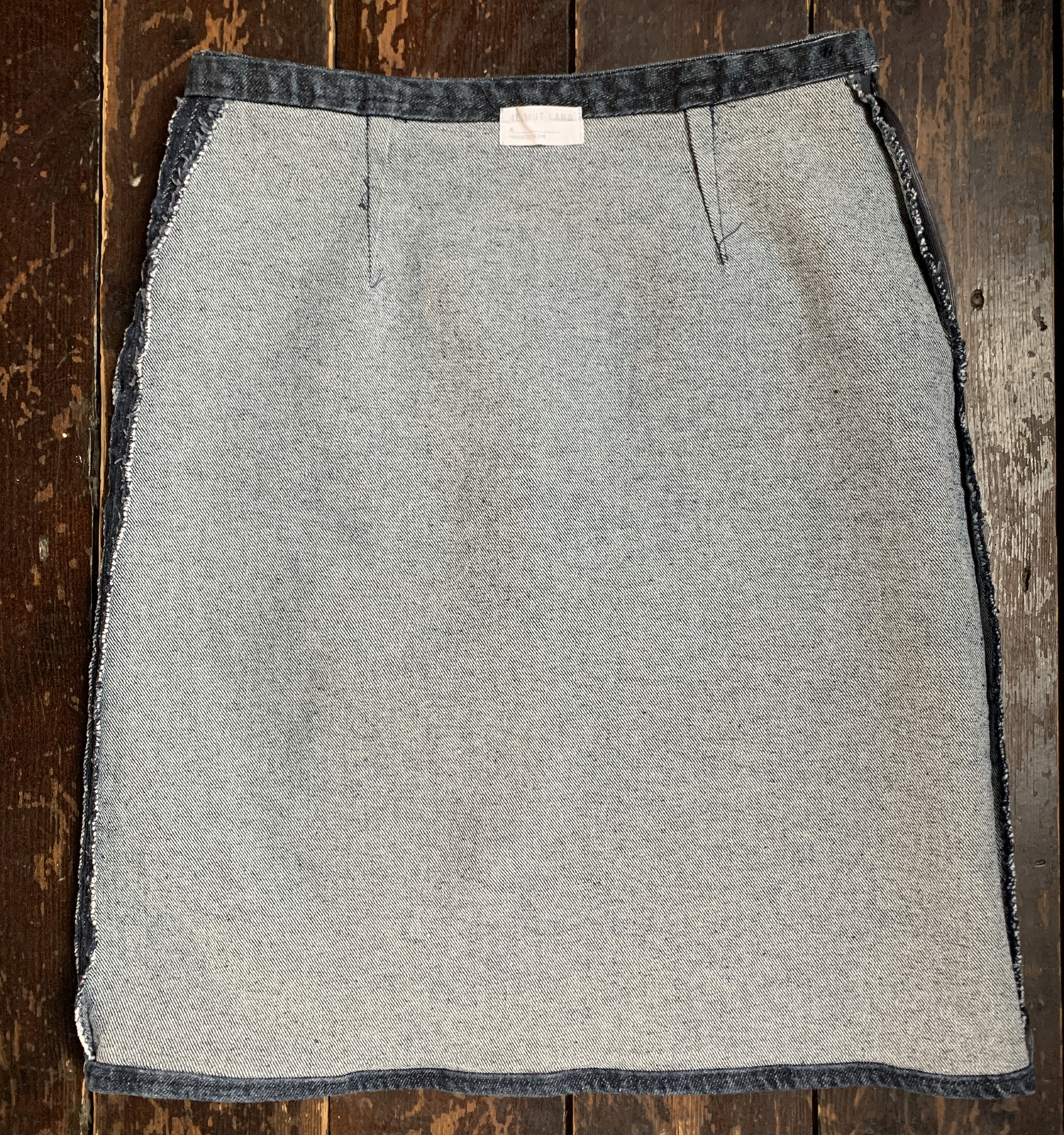 Vtg 1998 RARE Collectors Piece Blue Black HELMUT LANG Fitted Skinny Skirt Xs 6 image 10