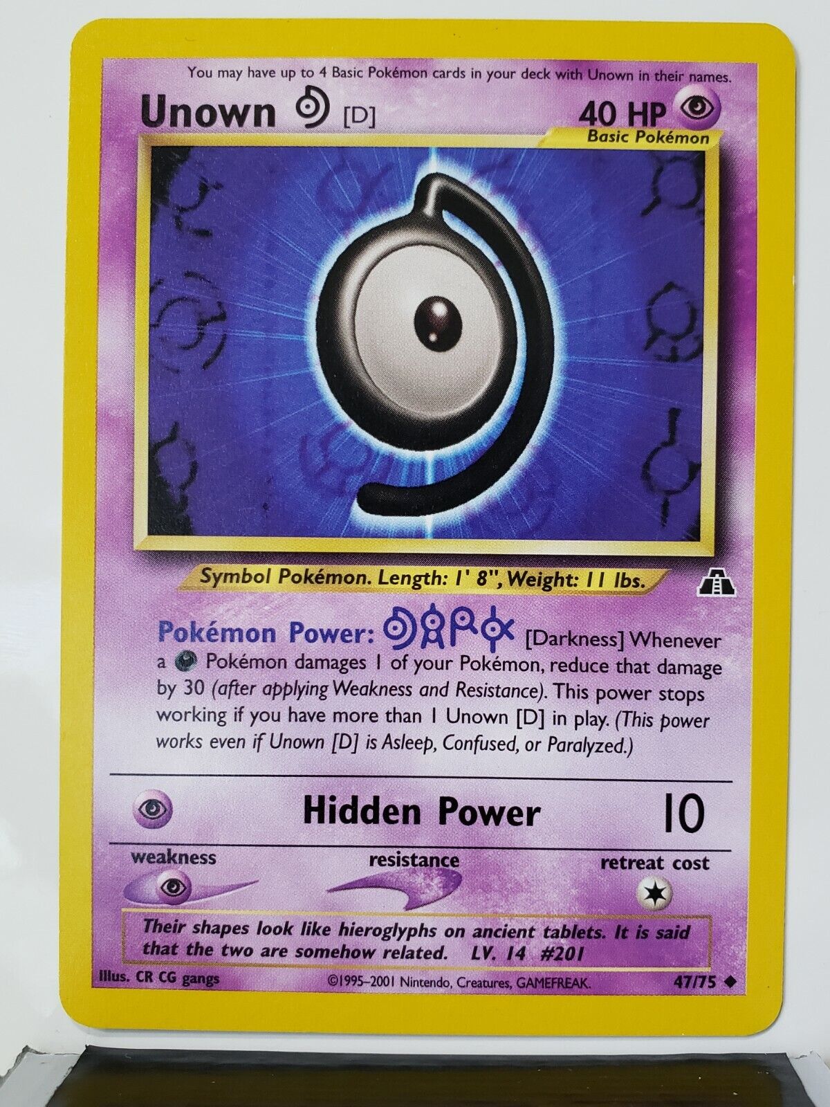 Unown O 69/75 - Neo Discovery Pokémon TCG em segunda mão durante 3 EUR em  Málaga na WALLAPOP