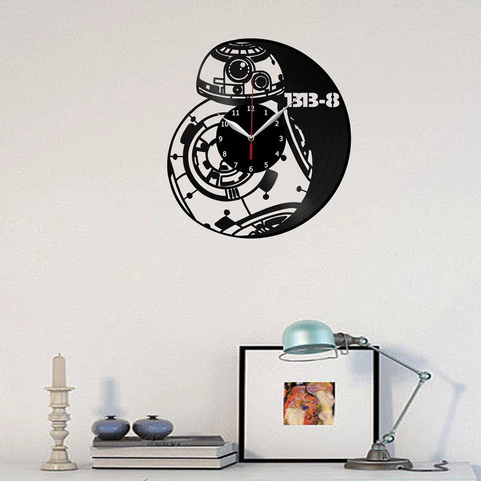 Star Wars BB-8 Vinilo Disco Pared Reloj Arte Decoración Original Regalo 12"" 30cm 1908 Foto 2 de 4