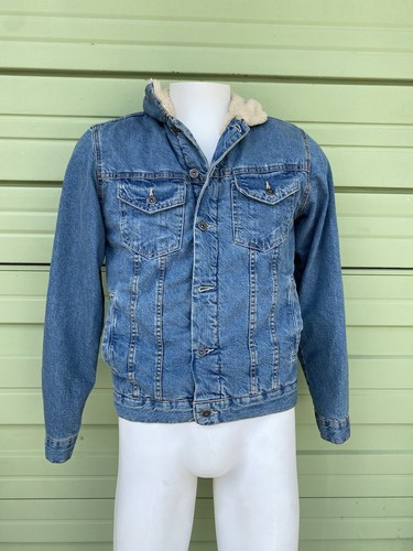 NEW ZARA MAN BLUE FLEECE TRIM DENIM 