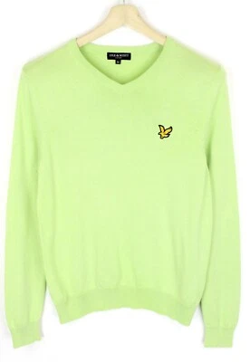 LYLE & SCOTT Pullover Herren M (MEDIUM) V-Ausschnitt Gestrickt Logo Grün - Bild 1 von 4