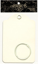 Graphic45 IVORY REGULAR TAG ALBUM 9 TAGS  BINDING RING scrapbooking
