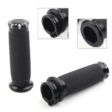 1" Black Handlebar Hand Grips For Harley Touring Sportster Dyna Softail VRSC US