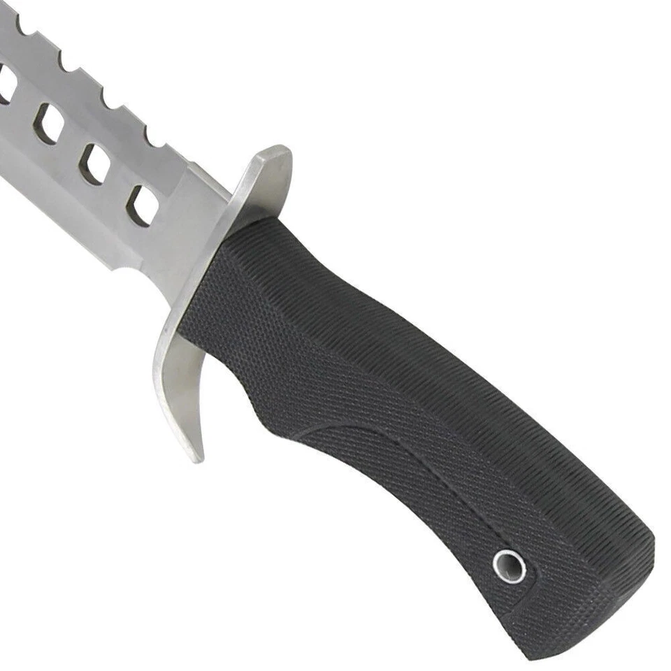 Cuchillo de camping Bowie Sawback militar desierto sobrevivientes al aire libre 17' + funda Foto 2 de 4