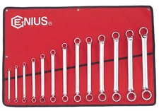 Genius Tools 13 Piece Metric Double Ended Offset Ring Wrench Set (Mirror Fini...