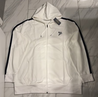 Polo Ralph Lauren Big and Tall Men's Double Knit Hoodie White Navy