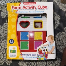 Award Winning Farm Activity Cube Shape Sorter Early Learning Toy for Toddlers...