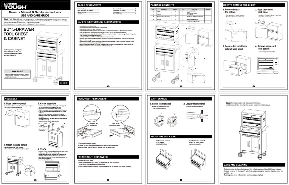 Caja de herramientas Hyper Tough 20" - 5 cajones, rodamientos de bolas - 300 lb - NUEVO Foto 2 de 4