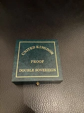 Royal Mint double Sovereign Gold Proof Box, Coa, NO COIN.
