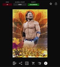 VIDEOGAME Topps WWE Slam 25 - MAIN EVENT HARVEST HAVOC Base - AJ STYLES
