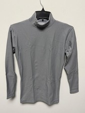 Under Armor Compression Shirt Men's Grey Base Layer Mock Neck Long Sleeve Sport