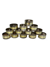 Two-Tone Metal Napkin Rings Lot Of 13 Vintage Audrey Auckey MCM 1.75"
