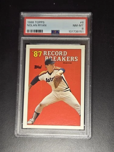 1988 Topps Nolan Ryan '87 Record Breaker PSA 8 NICE CARD!!!