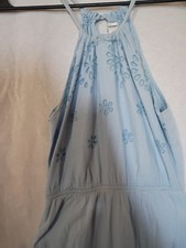 Old Navy Womens Blue Halter Sleeveless Embroidered Sundress Midi Dress XS