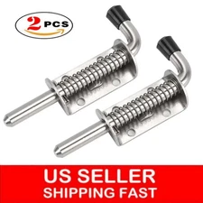 2pcs Metal Lock Barrel Bolt Spring Loaded Locking Latch Long Heavy Duty 2mm