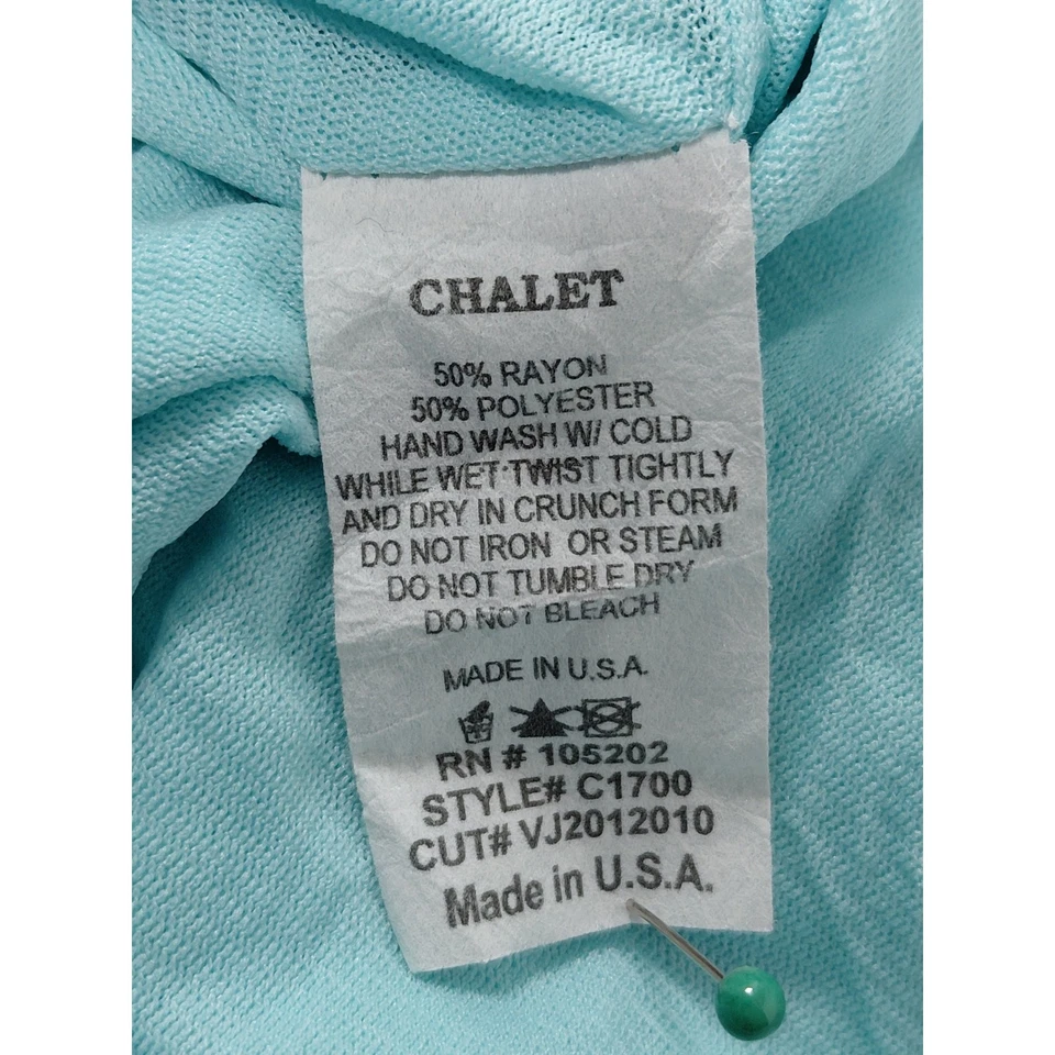 Pantalones arrugados Chalet para mujer Aqua pierna ancha talla 1X hechos en EE. UU. mezcla de rayón Foto 4 de 4