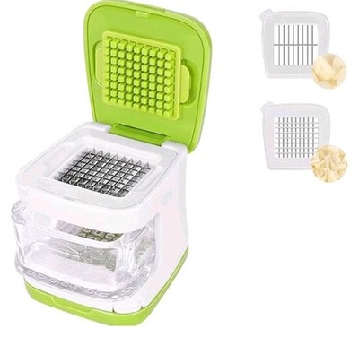 Garlic Cube Multi-Function Press Dicer Slicer Grater Green Kitchen Mincer New