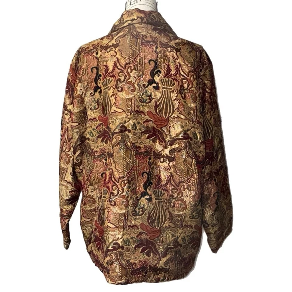 Jacquline Design Studio - Chaqueta tapiz vintage - Brocado barroco - Talla 1X Foto 4 de 4