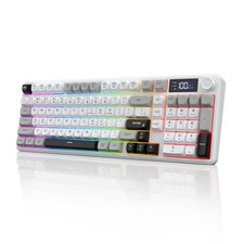 Wireless Gaming Keyboard with Smart Display & Knob Control, Tri-Mode BT5.0/2....