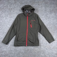 Free Country Boys L 14/16 Black Softshell Hooded Jacket Fleece Lined Full Zip