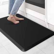 KitchenClouds Kitchen Mat Cushioned Anti Fatigue 28L x 17.3W x 0.5Th, Black 