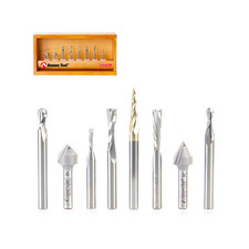Amana Tool AMS-134 8-Pc CNC General Purpose 1/4 Inch SHK Router Bit Collection