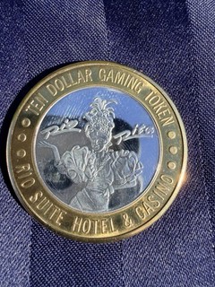 Rio Suite Hotel & Casino Las Vegas NV $10 Gaming Token .999 Silver