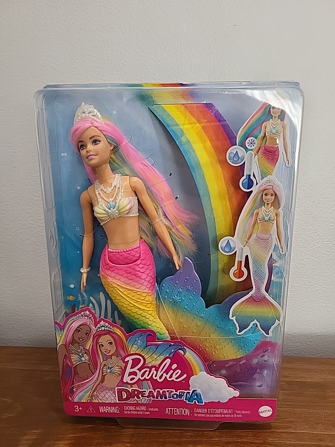 Barbie Dreamtopia RAINBOW MAGIC Mermaid Doll Water-Activated Color Change Blonde