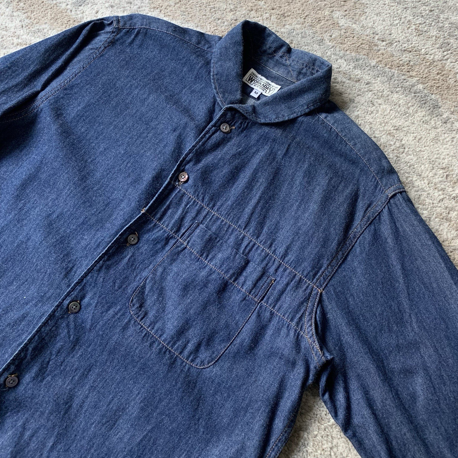 Engineered Garments Workaday Indigo Blue Denim Sh… - image 3