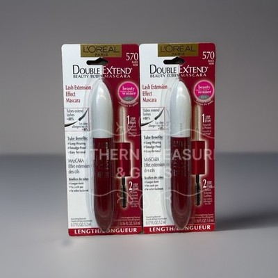 Lot Of 2 L'Oreal Paris Double Extend Beauty Tubes Lengthening Mascara 570 Black