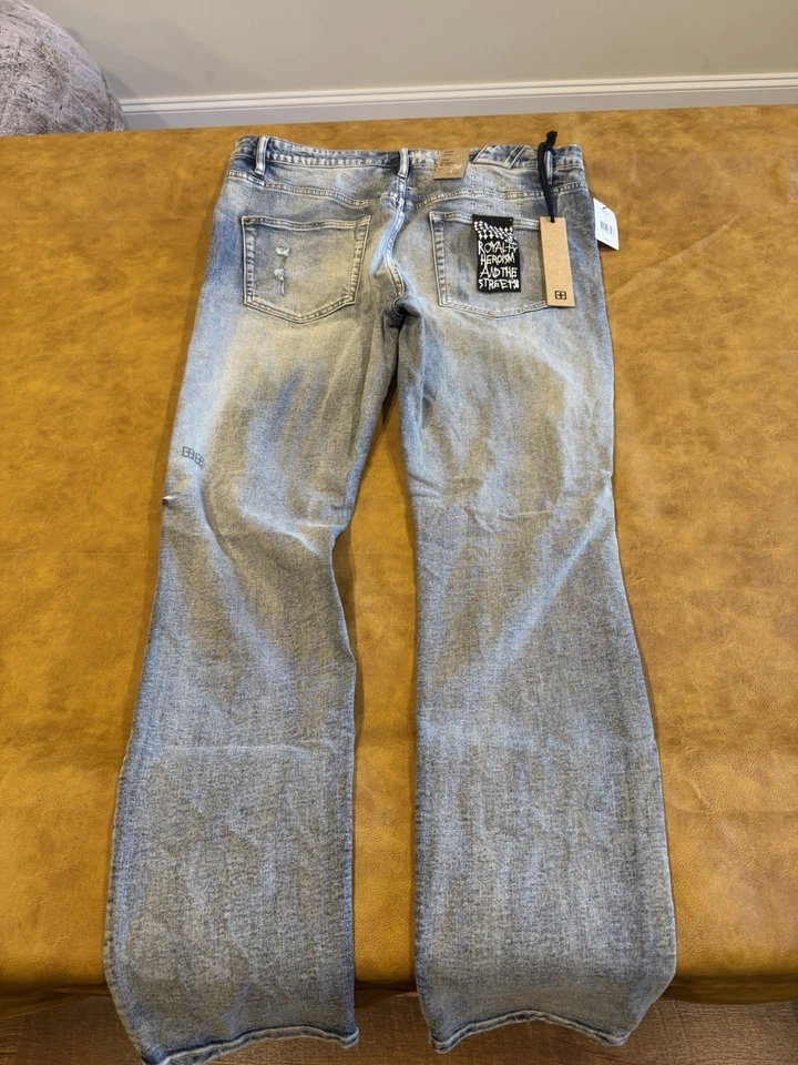 Совершенно новые мужские джинсы KSUBI размер 36 - «Chitch панк синий молотый» - размер 36 - Изображение 2 из 4