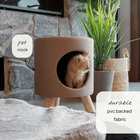 Wallie Stool – Plush Pet Stool & Bed with Wooden Legs Cozy Cat Condo Furniture